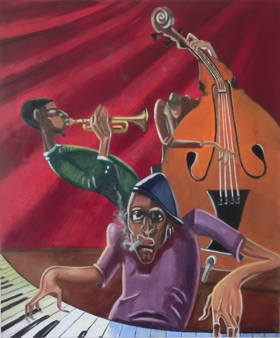 jazz, acryl op canvas , 100x120, 2015, FHV-kunst, francina van 't veld